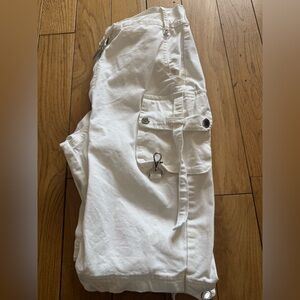 Maniere De Voir White Cargo Joggers
